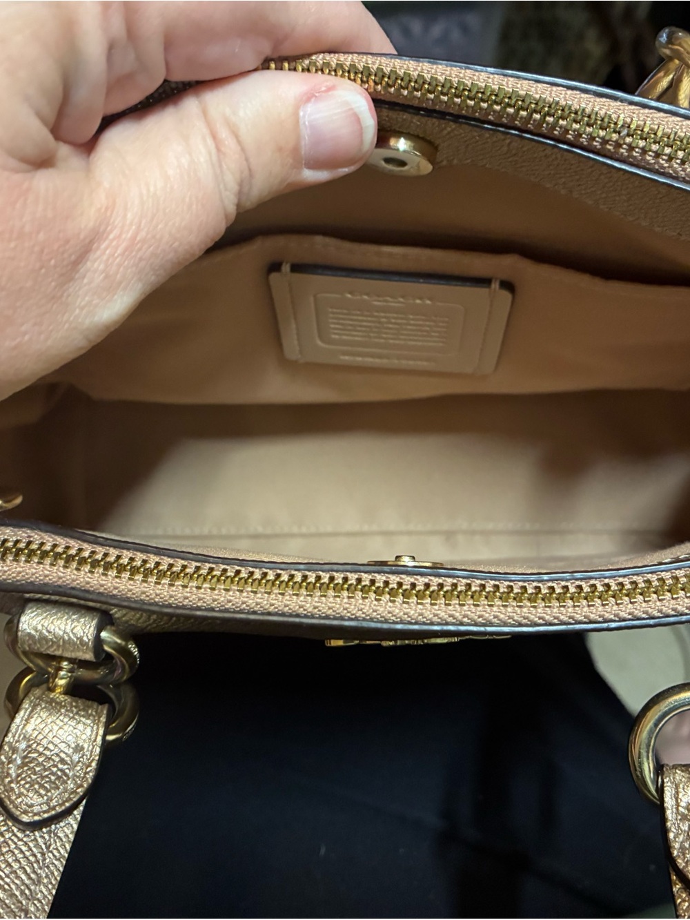 Coach Metallic Gold Signature Shoulder Satchel - Picture 6 of 8